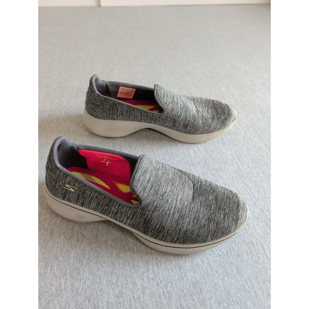 Sketchers Go Walk 4 Achiever Goga Max Grey Slip Athleisure 14165 Lightweight
